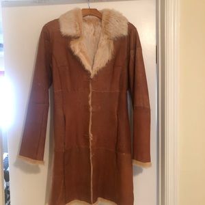 Brown 100% Leather Jacket with Fur Lining - Boho